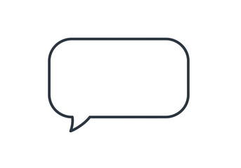 Fototapeta premium Simple Dark Blue Outline Speech Bubble for Communication and Messaging.