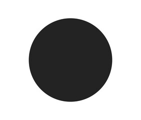 A solid black circle is isolated on transparent background