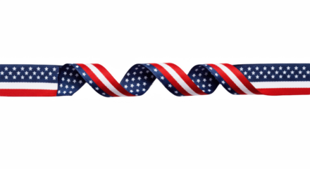 USA flag ribbon on transparent background, PNG, USA colors ribbon, red white blue ribbon, USA flag banner, American flag banner, USA ribbon clipart, flag ribbon isolated