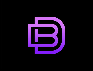 Purple and black letter b logo design © MuhsonDollar