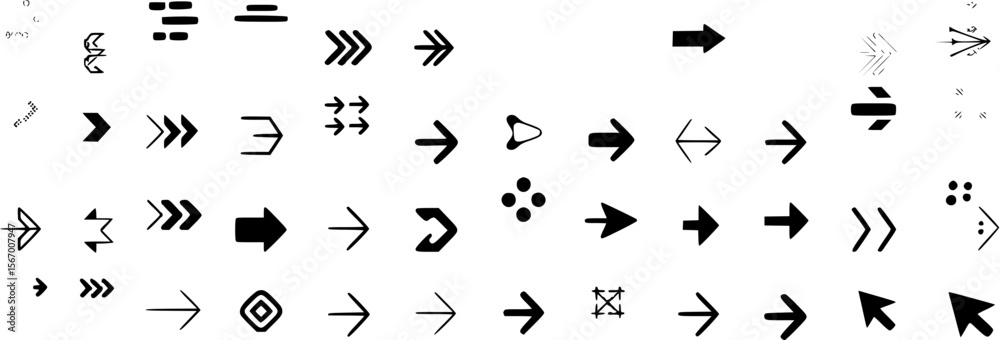 Poster Arrow vector set collection design elements for ui ux web graphic design and creative projects resource pack on transparent background
