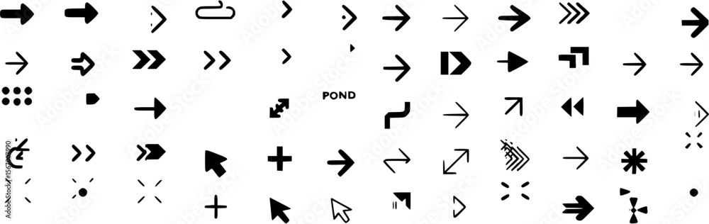 Poster Arrow vector set collection: directional icons for web design and ui/ux interface elements and graphic projects on transparent background