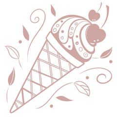 vector illustration of a ice cream bean