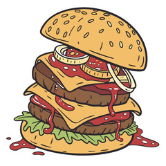 burger and fries