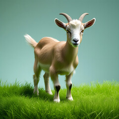 goat on green meadow