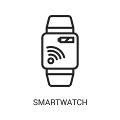 Smartwatch Icon Line Style. Graphic Design In The Form Of Vector Illustrations
