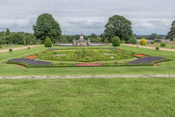 Garden in front of a fountain in Witley Court, UK.