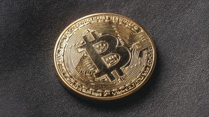 Bitcoin. Golden cryptocurrency coin. Electronics finance money symbol. Blockchain bitcoin isolated icon. Bit coin isolated, bit-coin physicalbitcoin illustration, no logos, no brands