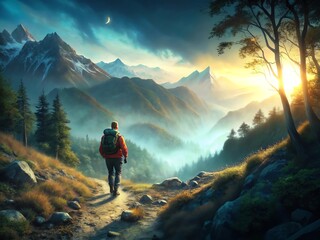 Fototapeta premium hiking in the mountains