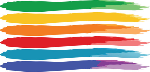 Set of colorful paint brush strokes  vector