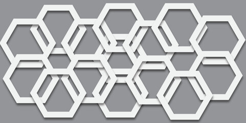 Abstract hexagon pattern background with geometric honeycomb structure for business design and technology illustration