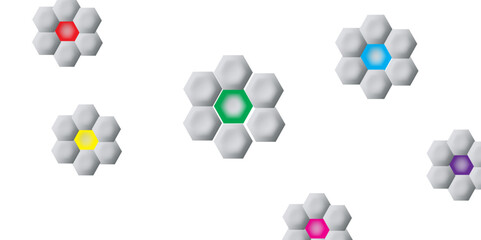Vibrant and Dynamic Hexagonal Corner Design: A Modern Geometric Background for Technology and Scientific Presentations
