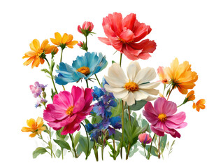 Vibrant flower arrangement garden floral bright colors nature's beauty isolated on transparent background