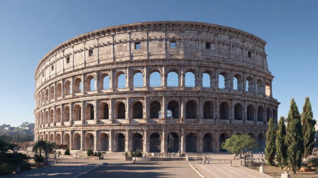 Colosseum in Rome, Italy, no logos, no brands