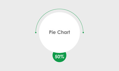 50% pie chart vector. 50 percentage pie chart graph design. graph template. graph chart vector