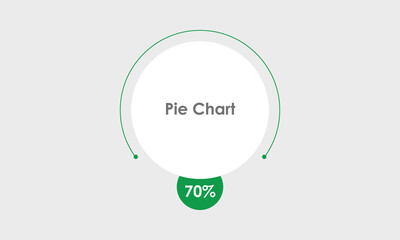 70% pie chart vector. 70 percentage pie chart graph design. graph template. graph chart vector