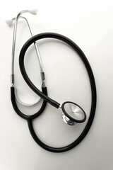 Stethoscope isolated on white background, representing healthcare, diagnostics, and medical...