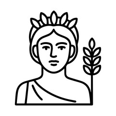 line icon mythical creature Demeter vector on white background
Vector line icon on white background