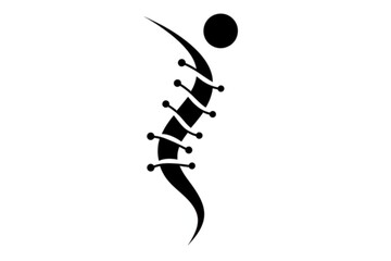 Naklejka premium Spine alignment graphic for healthcare design represents chiropractic, therapy, and posture with a minimalist look.