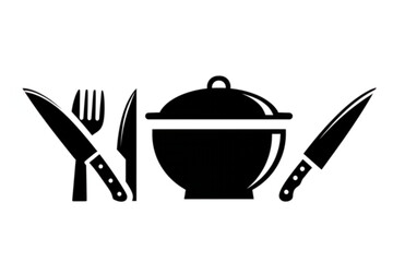 Cooking design featuring kitchenware and cutlery icons, a great scalable graphic for culinary businesses or food-related branding.