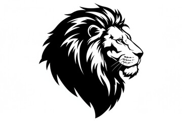 A majestic lion head design with a detailed mane presents a powerful symbol perfect for branding or creating distinctive logos.
