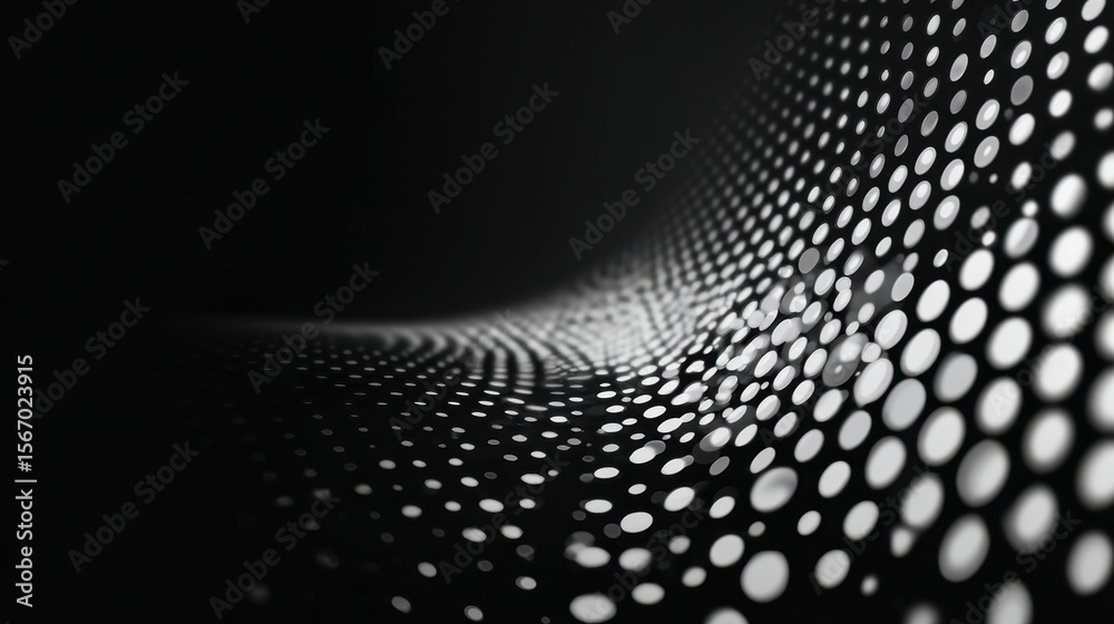 Aufkleber Abstract dark radial dot pattern forming a tunnel, creating a modern dark design concept