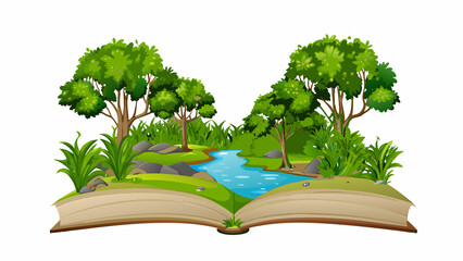 open book with green tree