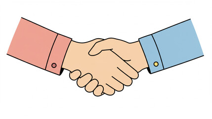 A handshake graphic representing partnership, agreement, or cooperation, suitable for a variety of business and corporate themes or website elements.