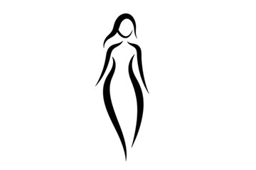 Elegant stylized woman design, ideal for beauty logos or fashion brand, perfect for minimalist projects that need feminine touch.