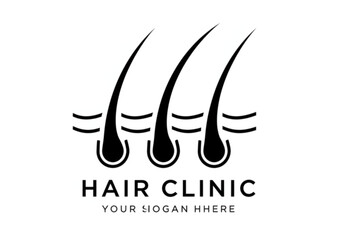 Minimalist medical graphic showcasing healthy hair follicles, ideal for branding a hair clinic or cosmetic service promoting hair growth.