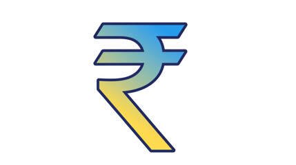 A gradient design shows an Indian rupee currency symbol that's adaptable for financial apps and marketing designs.