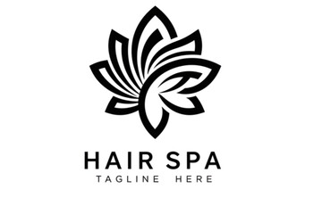 Elegant floral design suitable for beauty salon logo or spa brand identity emphasizing natural and relaxing wellness themes with a decorative botanical graphic.