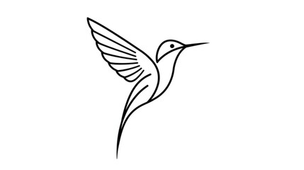 Graceful hummingbird design soars with simple elegance, ideal for creative projects, logos, and nature-themed artwork, bringing a touch of avian beauty.