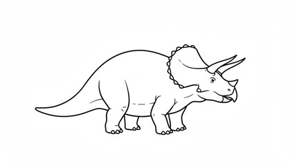 Triceratops outline depicts a prehistoric dinosaur design suitable for educational materials or branding related to paleontology and natural history.