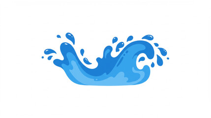 A playful blue wave graphic, perfect for designs needing a splash of water, freshness, or fluid movement with its whimsical drops.