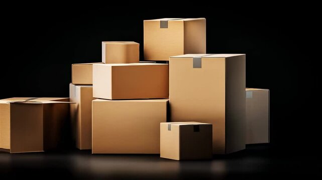 Creative storage solutions utilizing stacked boxes for efficient organization in a modern workspace