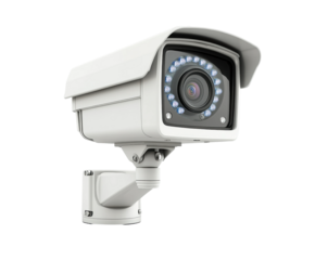 Surveillance camera installation urban area technology aerial view security isolated on transparent background