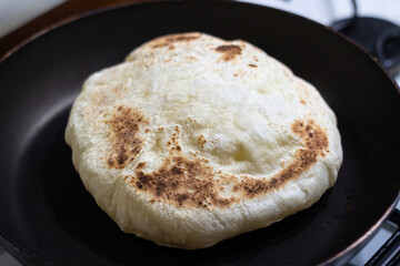 Homemade bazlama; traditional Turkish bread.
