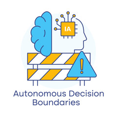 Naklejka premium Autonomous Systems Control and Safety Icon with editable stroke