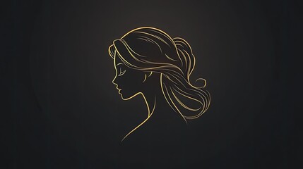 An elegant inspired depiction of logo design with a silhouette of a womana??s hairstyle, radiating sophistication