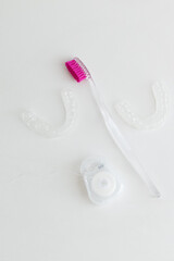 Modern Oral Care Essentials on White Background