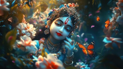 An enchanting image of rangoli with colorful lights reflecting on it