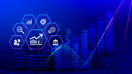 Finance Gdp growth strategy plan concept, finance and investment, Diversification management,...