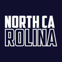 North Carolina. Hand drawn USA state name silhouette on white background. Modern typography for t shirt prints, posters, stickers, cards, souvenirs. Vector vintage illustration.