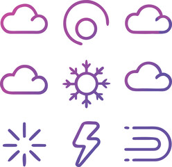 Modern Weather Vector Icon Set  Transparent Design For Digital Projects