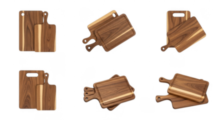Handcrafted Stylish Wooden Cutting Boards for Culinary Enthusiasts, Home Chefs, and Food Lovers, isolated on a transparent background