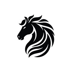 horse head silhouette vector logo