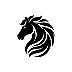 horse head silhouette vector logo