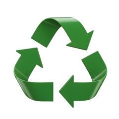 Obraz premium A vivid green recycling symbol, emblem of environmental stewardship and sustainability, spins in an ethereal, isolated view, epitomizing eco-consciousness.