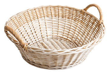 Fototapeta premium wicker basket isolated on white background PNG , AI GENERATED